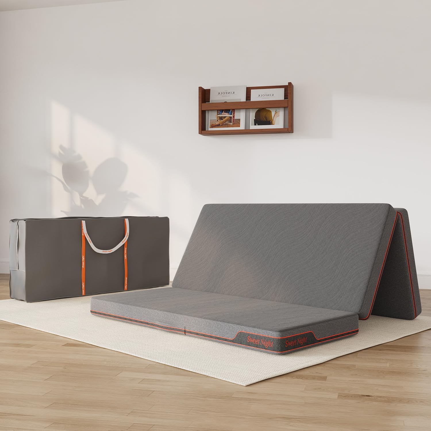 Matelas pliable Sweetnight 140x200 cm mousse gel avec sac de rangement
