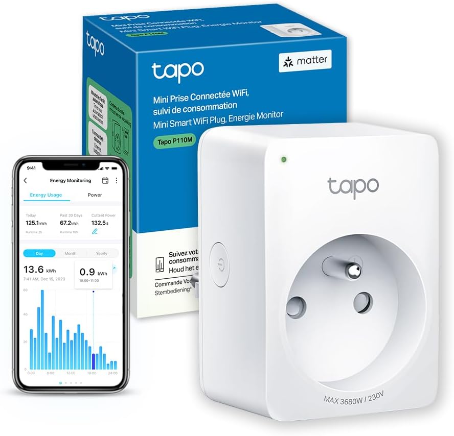 Prise connectée TP-Link Tapo P110M avec suivi de consommation
