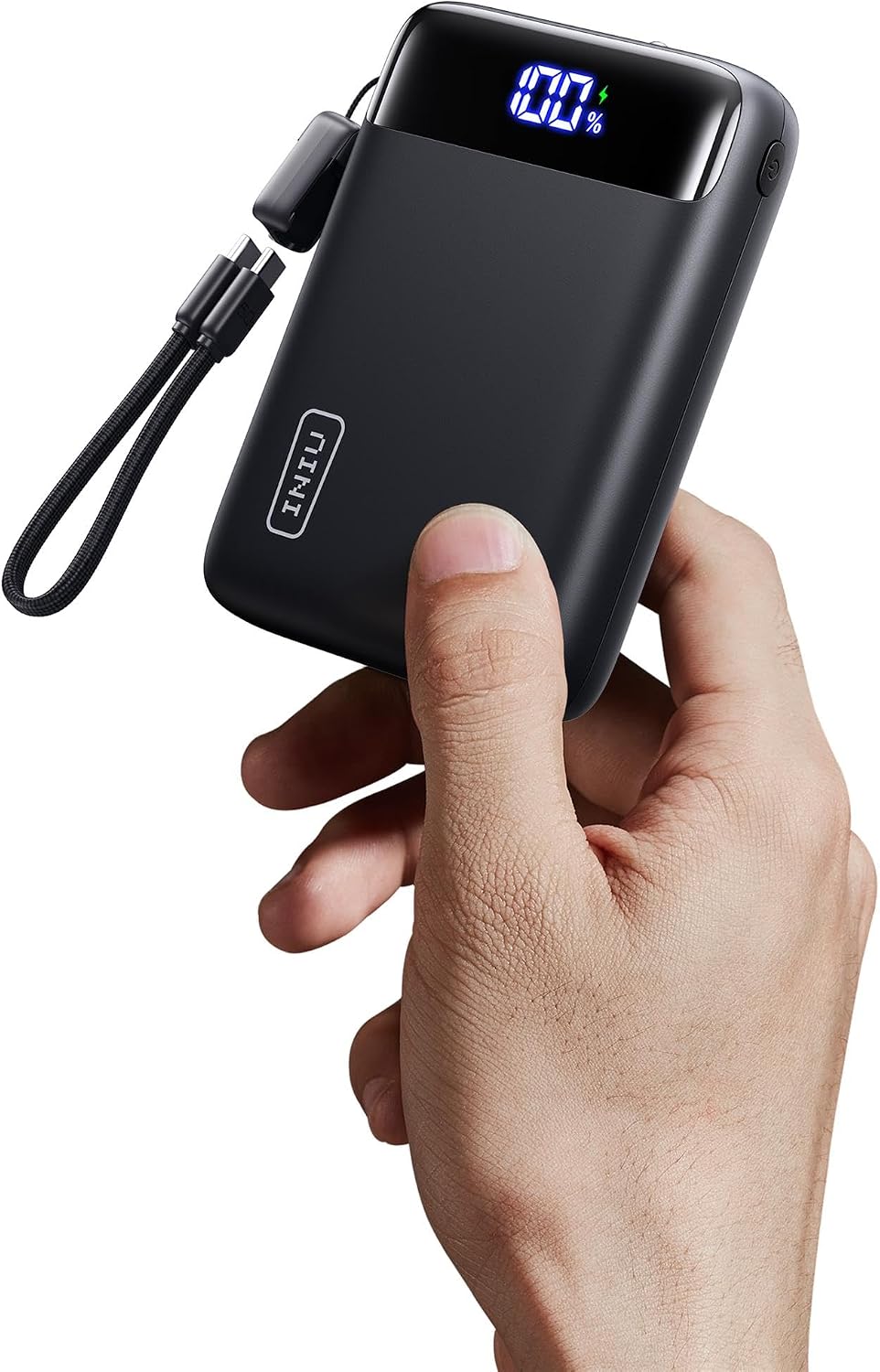 Batterie externe INIU 20000 mAh avec câble USB-C intégré et écran