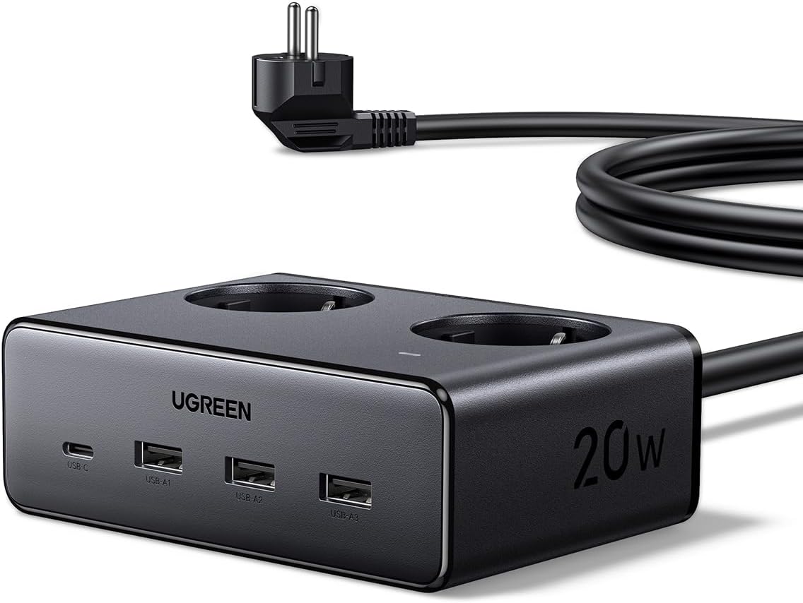 Multiprise cube Ugreen Nexode 6-en-1 avec 2 prises AC et 4 ports USB