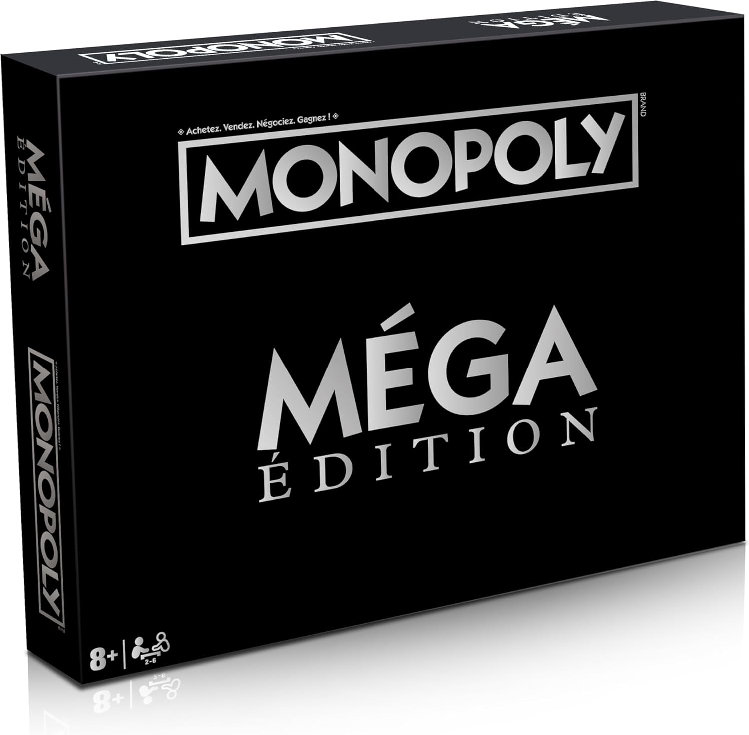 Boîte du jeu de société Monopoly Méga Édition de Winning Moves