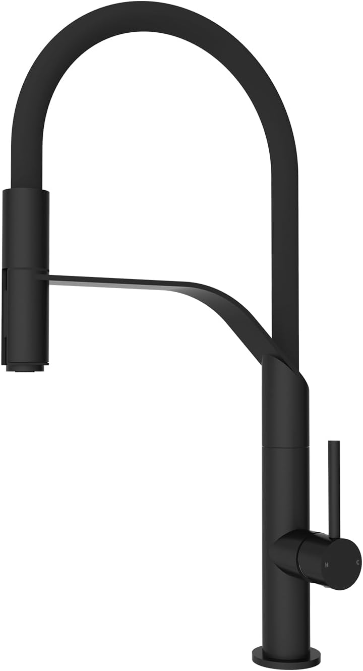 Robinet de cuisine noir avec douchette extractible