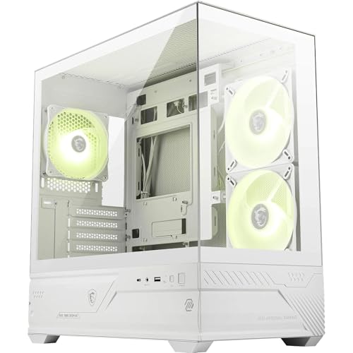 Boîtier PC MSI MAG Forge M100R blanc avec ventilateurs ARGB