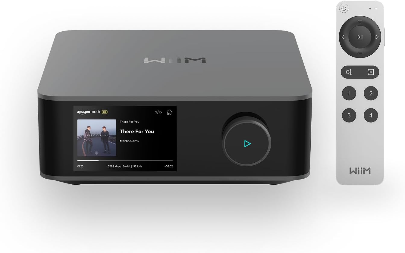WiiM Amp Ultra avec ecran tactile et telecommande vocale