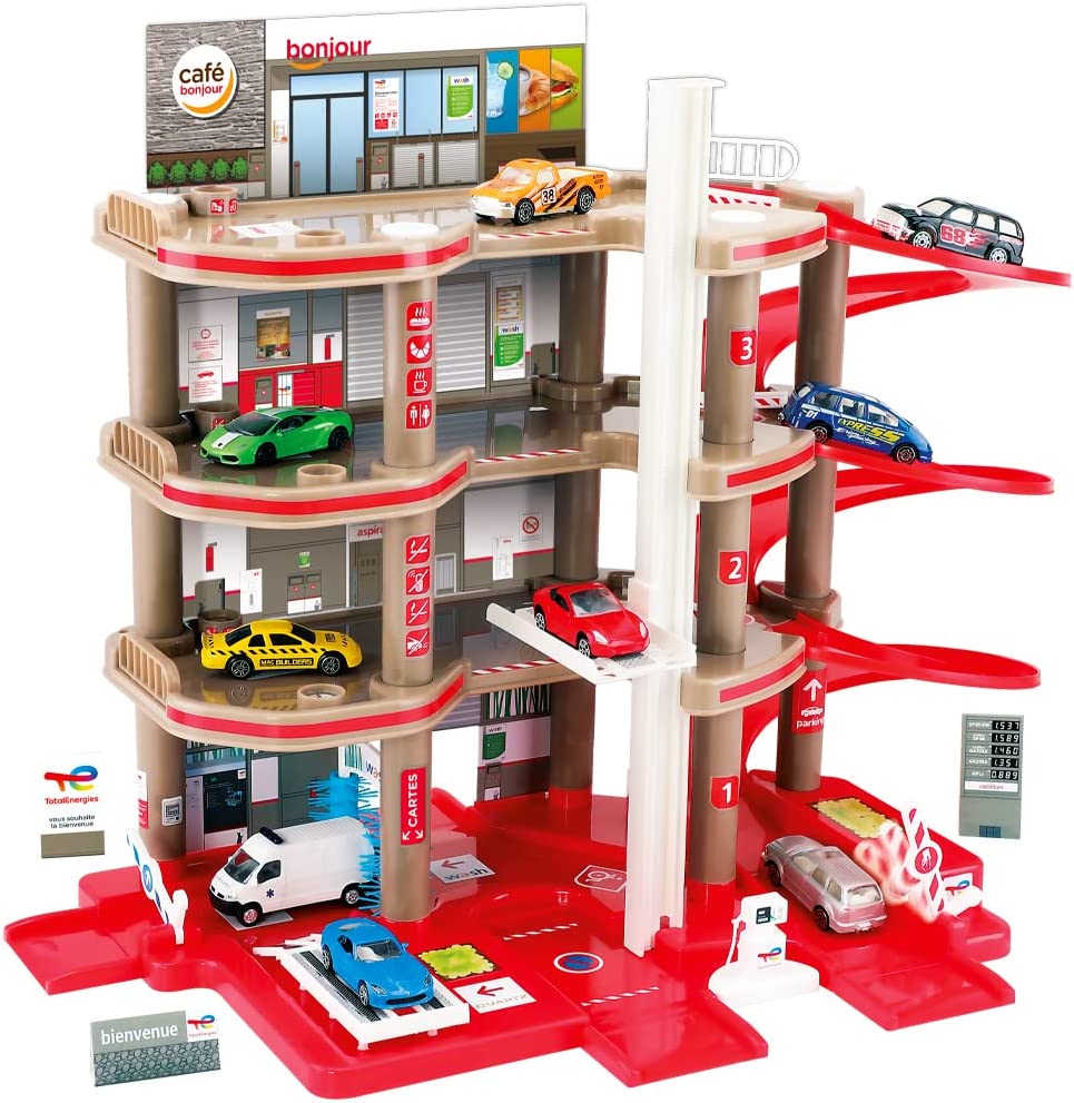 garage pour enfants avec petites voitures en promo