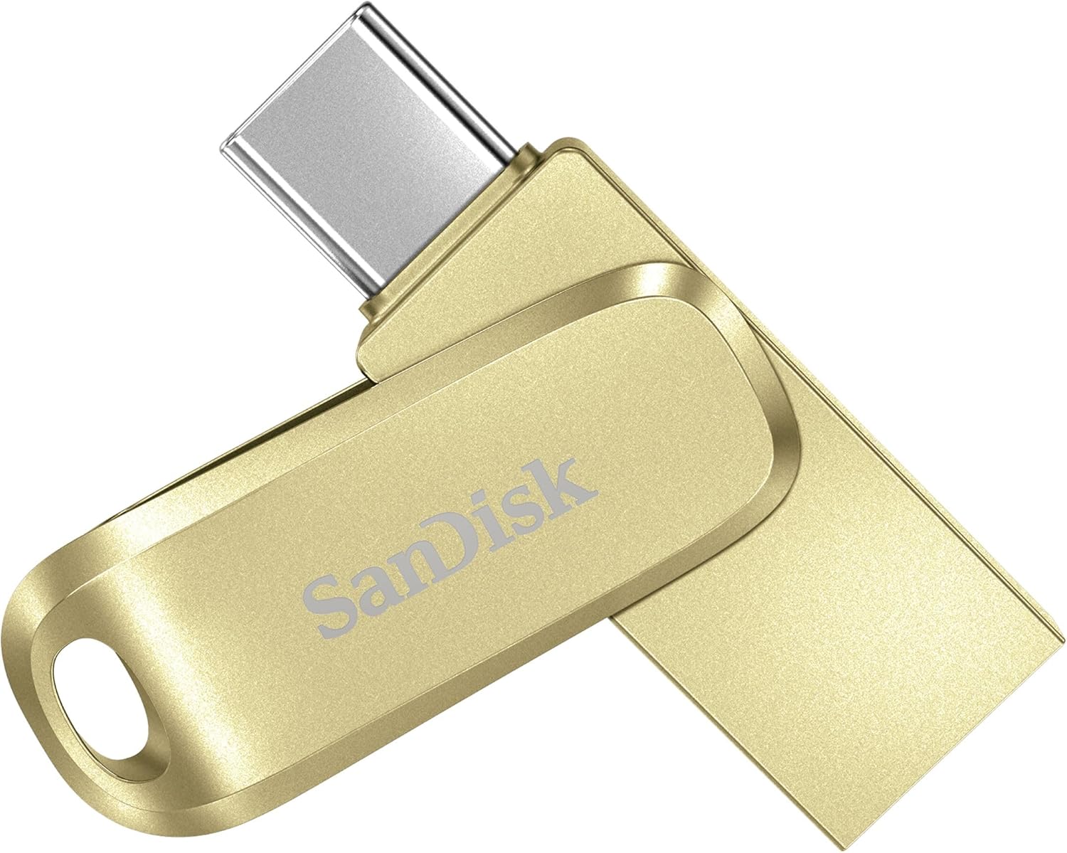 Clé USB SanDisk Ultra Dual Drive Luxe 128 Go, coloris or, connecteurs USB-C et USB-A