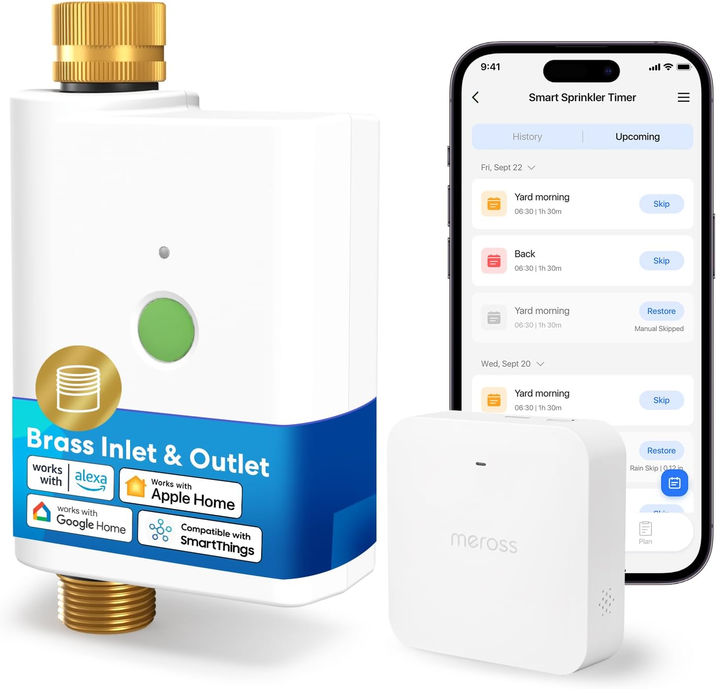 Programmateur d'arrosage WiFi Meross MST100 avec hub