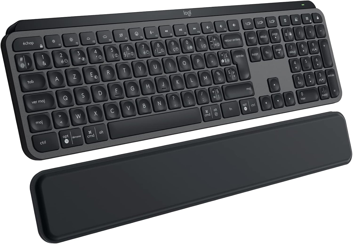 Clavier Logitech MX Keys S Plus avec repose-poignet