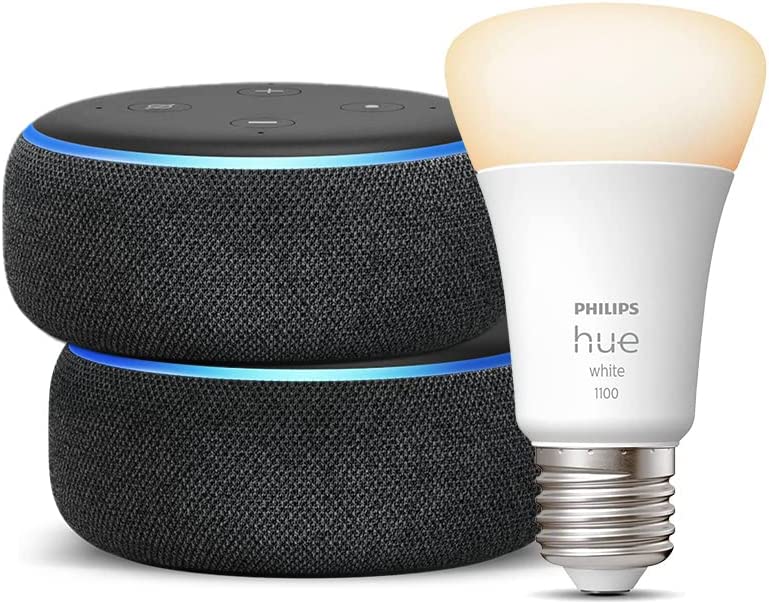 Kit maison connectée deux Echo Dot + Hue en promo