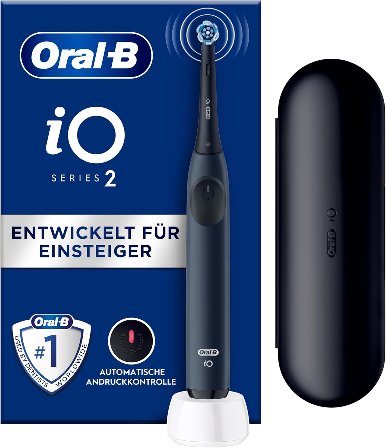 Brosse à dents électrique Oral-B iO Series 2 bleu océan avec étui de voyage
