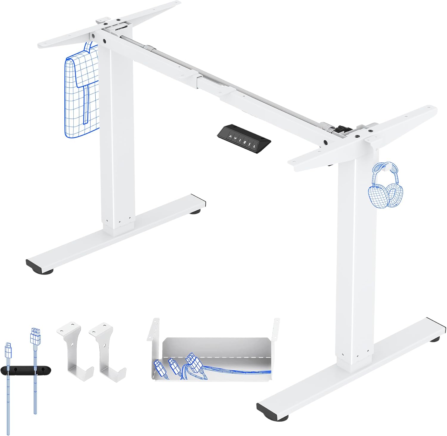 Cadre de bureau assis-debout électrique Flexispot EN1 blanc