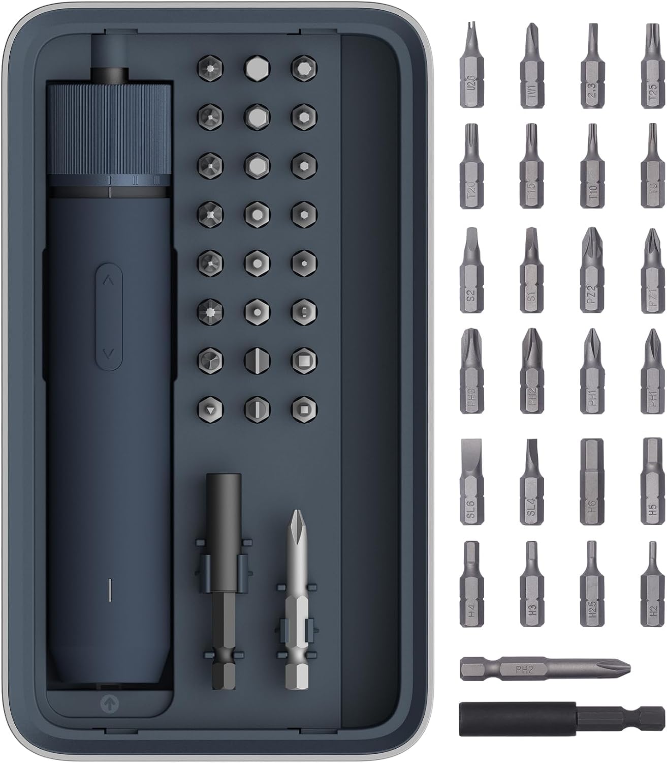Kit tournevis électrique sans fil HOTO avec 25 embouts