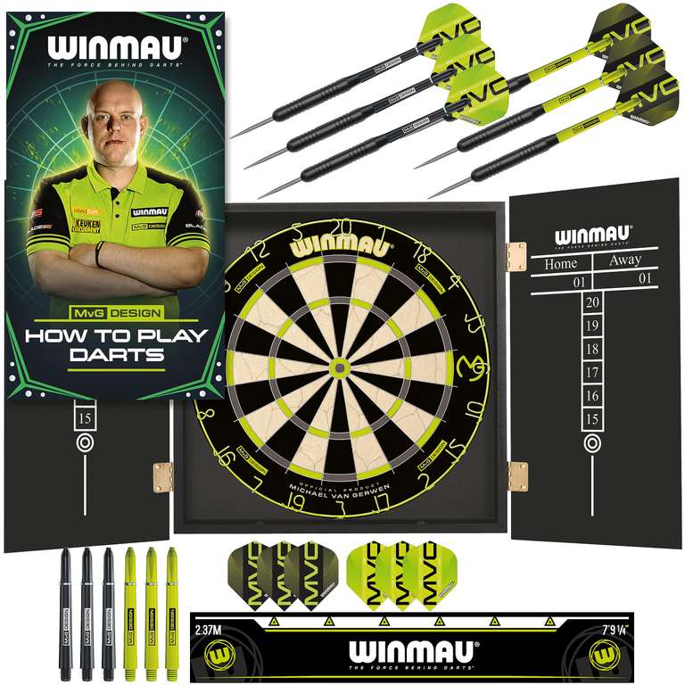 Coffret de fléchettes Winmau Michael van Gerwen : cible, armoire et six fléchettes
