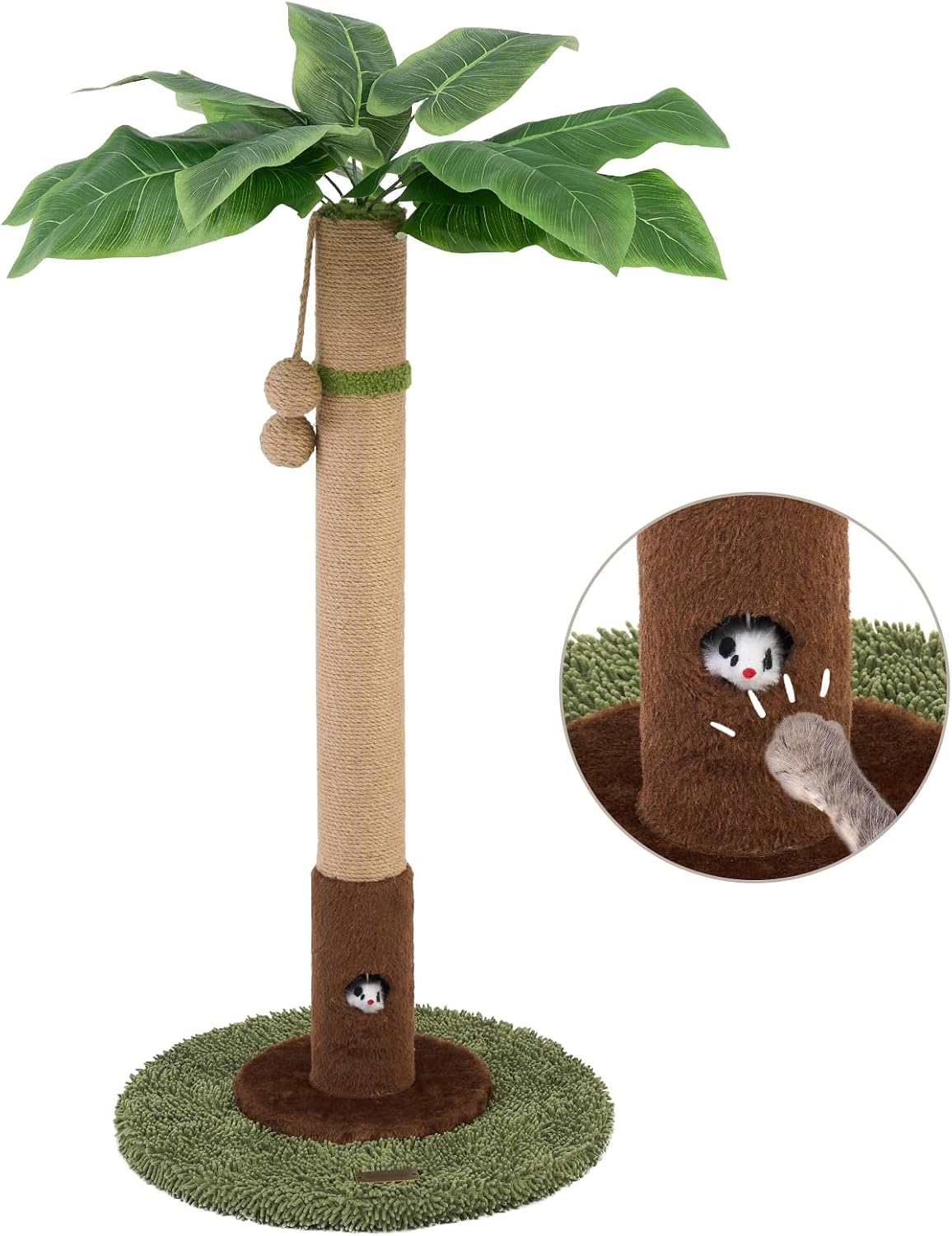 Griffoir Woochpet en forme de palmier pour chat, 89 cm, corde en sisal