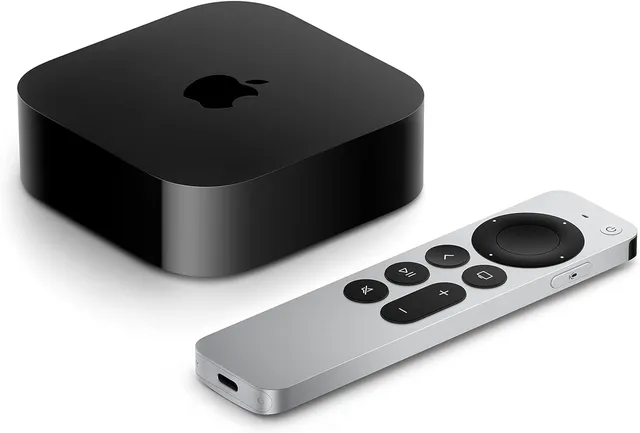 Apple TV 4K (3e génération) 64 Go avec sa télécommande Siri Remote