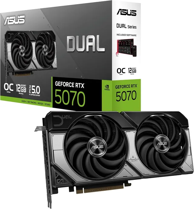 Carte graphique Asus Dual GeForce RTX 5070 OC 12 Go et alimentation Asus Prime 750W