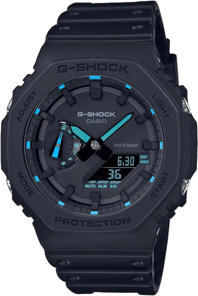 Montre Casio G-Shock GA-2100-1A2ER noire à accents bleus