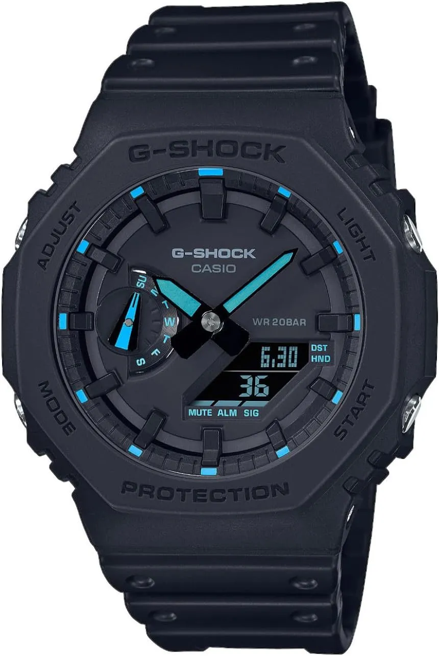 Montre Casio G-Shock GA-2100-1A2ER noire à accents bleus