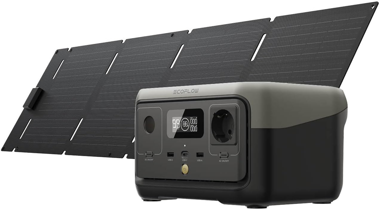 Station électrique portable EcoFlow River 2 avec panneau solaire 60W